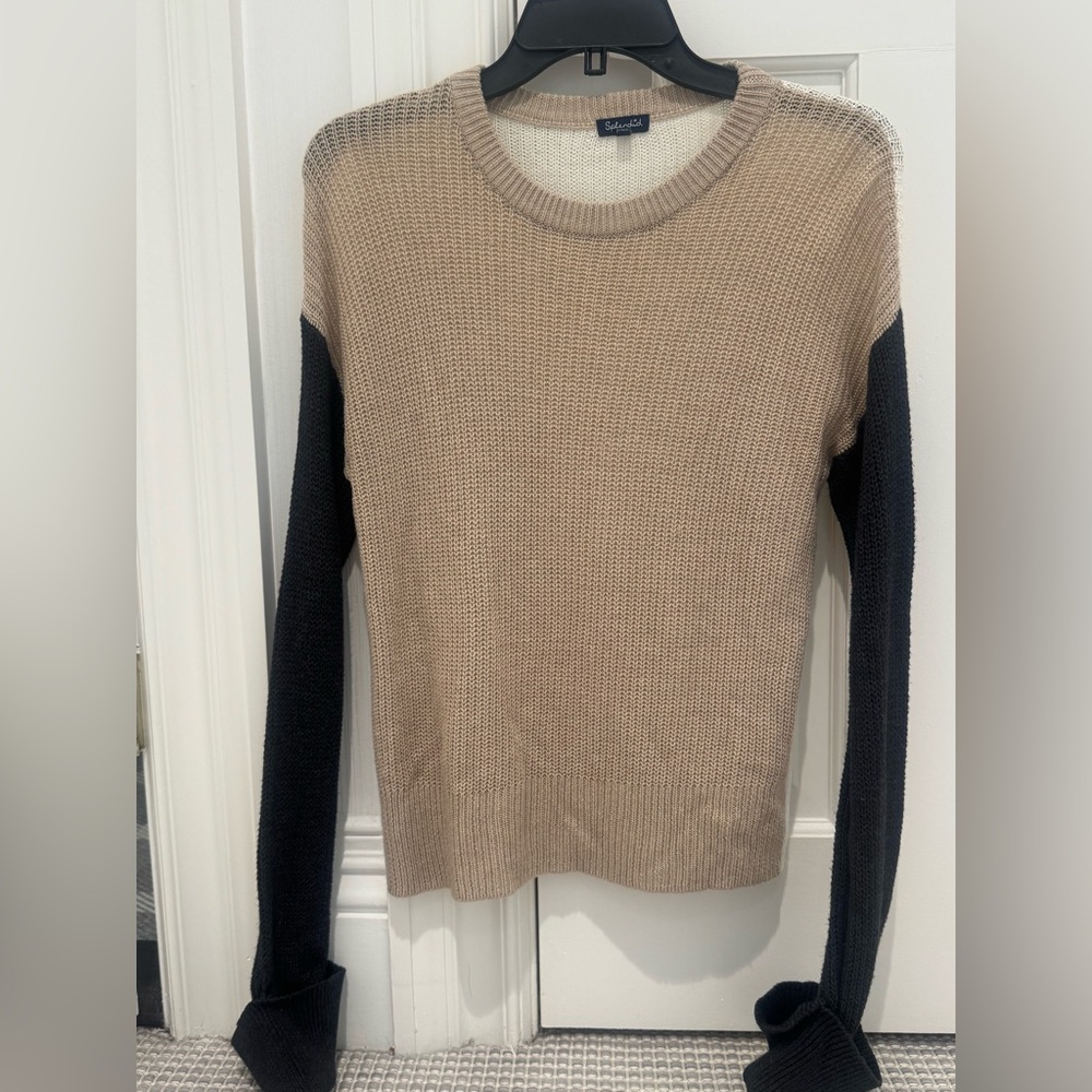 Splendid Calico Sweater in Oatmeal & Charcoal Size xs